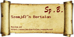 Szemján Bertalan névjegykártya