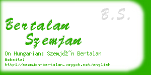 bertalan szemjan business card